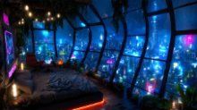 Ambient Cyberpunk - Rainy Neon City Skyroom View | Calming Ambience for Deep Focus & Sleep | 4k